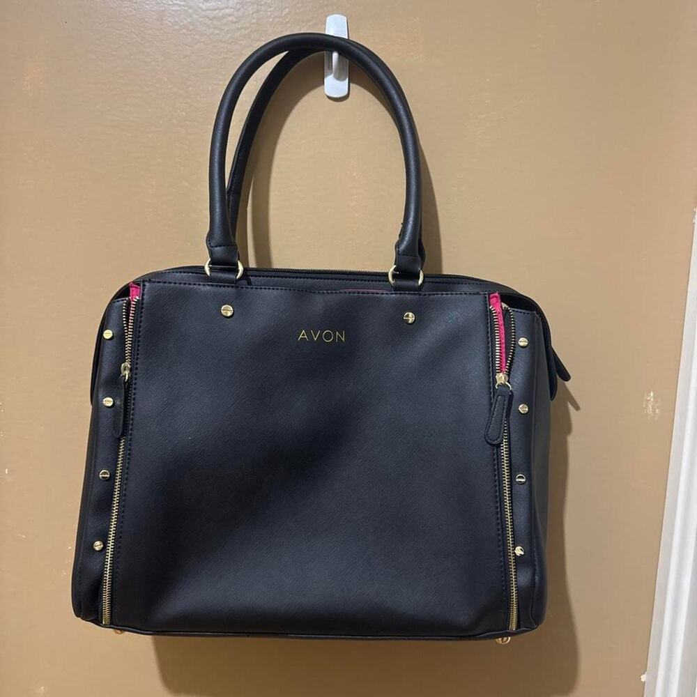 Black avon satchel with gold